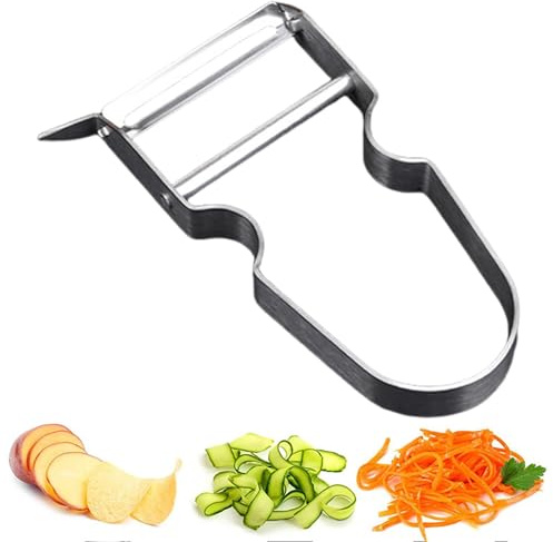 Whimsigulp 1pcs Speed Peeler – Stainless Steel Vegetable and Fruit Peeler for Potatoes, Carrots, Apples, and More, Sharp Double Edge Blade with Ergonomic Aluminium Handle, Durable Kitchen Tool for Fas