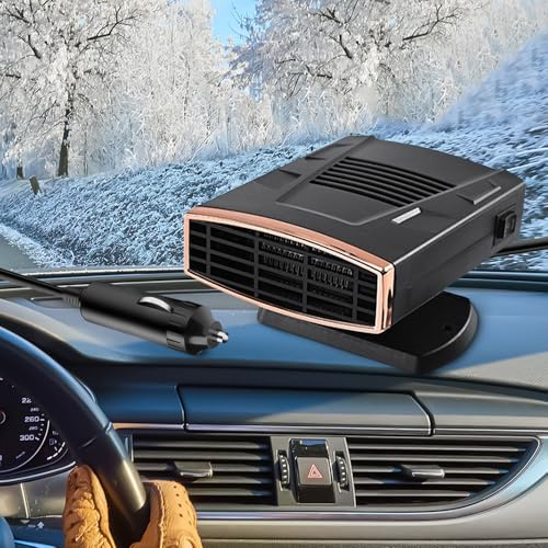 XUXLEKK Riscaldatore Per Auto, 12V 150W Stufetta Portatile per Auto, Sbrinatore Parabrezza Auto di 2 in 1 Ventola di Riscaldamento e Raffreddamento, Stufetta Auto per Camion Camper Caravan Taxi