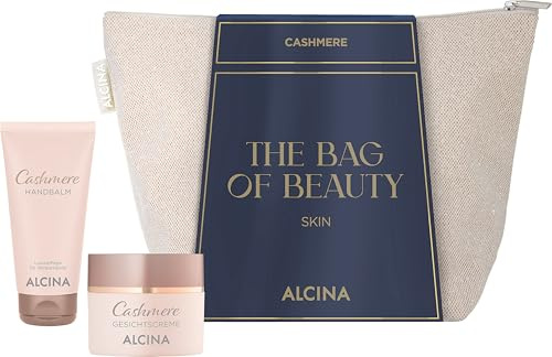 ALCINA Geschenkset Cashmere Haut - 1x Gesichtscreme & 1x Handbalm | 1x 50 ml & 1x 50 ml | Für trockene Winterhaut | Intensive Pflege | Glättet strapazierte Haut | Mit wertvollem Cashmere-Extrakt