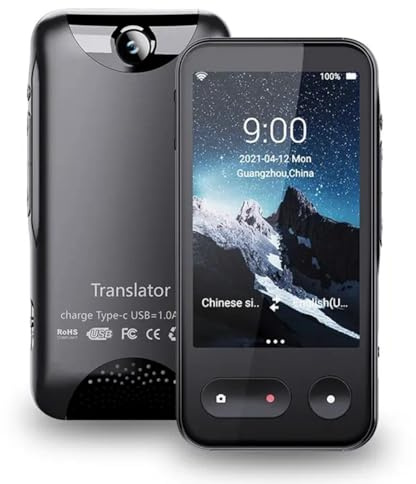 Bosiyrggrl Tragbarer Intelligenter Sprachübersetzer, 4G-Internet, 138 Sprachen, Echtzeit-Online-Offline-Übersetzung, Konvertierung