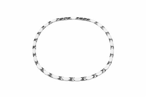 Elegante Halskette Collier aus Keramik Edelstahl in weiß/Silber mit Geschenkbox
