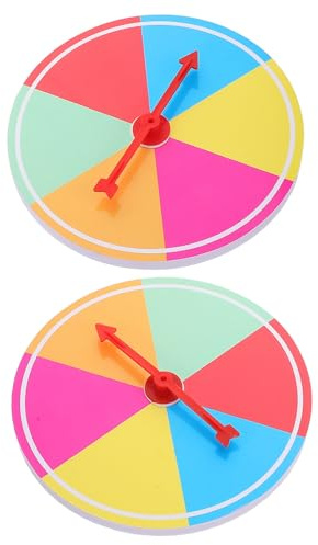 Parliky 2pcs Roulette de Jeu Colorée avec Flèche Rotative en Plastique, Design Vierge sur Panneau Rigide, Améliore Les Activités de Groupe, pour Réunions Familiales et Voyages