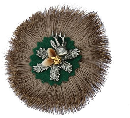 Breiter Rehradl Anstecker Hutanstecker Accessoire Tracht Trachtenhut Grandeln mit Hirsch Trachtenpin Brosche