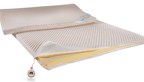 PROCAVE Viscoschaum Matratzen-Topper 60x190 cm mit Noppen-Doppeltuch-Matratzenbezug, mit Memory Visko Schaum-Kern, idealer Matratzentopper 100% aus Deutschland