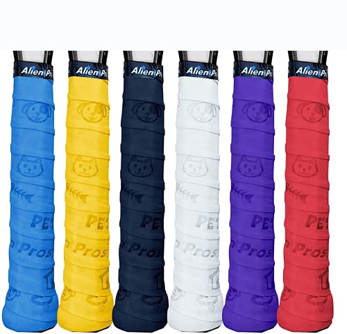 Alien Pros Tennis Racket Grip Tape (6 Grips) – Precut and Dry Feel Tennis Grip – Designer Tennis Overgrip Grip Tape Tennis Racket – Wrap Your Racquet for High Performance (6 Grips, Pets)