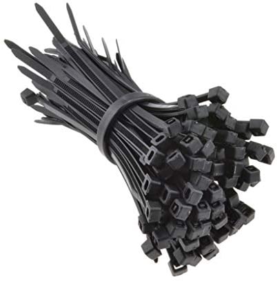 KafTon's Releasable/Reusable Cable Ties (4.8mm x 370mm) Pack of 100, UL Approved, Perfect for Tidying Computer & Network Cables, Plant Support, Wrap DIY, Drain Snake, Gardening, Office (Black)