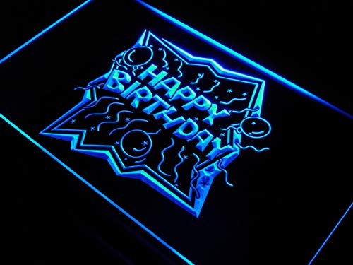 ADVPRO Cartel Luminoso j870-b Happy Birthday Balloon Home Decor Neon Signs
