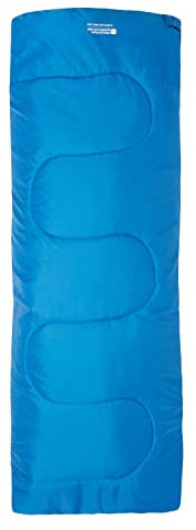 Mountain Warehouse Basecamp 200 Camping-Minischlafsack - 160 x 65 cm, pflegeleichtes Camping-Kinderschlafsack leicht zu verstauendes Reisebett, isoliert- Gut für Kinder Blau Einheitsgröße