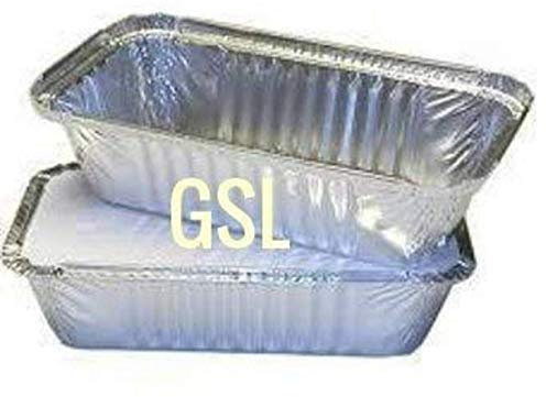 GSL 50 x Large Aluminium Foil Food Storage Containers Catering Grade + Lids No6a