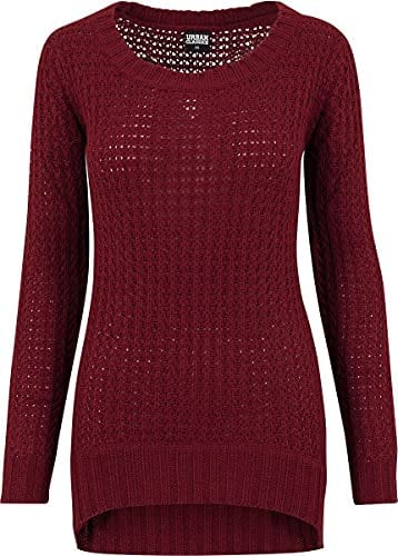 Urban Classics Damen Ladies All-Over-Print Tartan Oberteil Short Oversized Tee T-Shirt, Rot (Red/Blk 00200), Large (Herstellergröße: L)