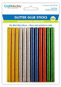 Craft Medley Dual-Temp Mini Glitter Glue Sticks-.27X4 12/Pkg