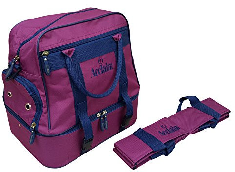 Acclaim Farne Midi Nylon Four Bowl Level Lawn Flat Green Short Mat Bowls Bag And Four Bowls Carrier (Burgundy/Navy Blue)
