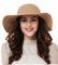 ASSQI Damen-Mütze, 100 % Wolle, faltbar, breite Krempe, Retro-Fedora-Schlapphut, Filz, Beige, Einheitsgröße