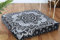 Popular Handicrafts Indischer Hippie-Mandala-Bodenkissenbezug, quadratisch, Ottoman, Tagesbett, übergroß, Baumwolle, mit strapazierfähigem Reißverschluss, Sitzkissen, Hundebett, Haustierbett, 88,9 cm