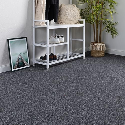 Steffensmeier Teppichboden Meddon Meterware | Auslegware für Kinderzimmer Wohnzimmer Schlafzimmer | Anthrazit, Größe: 100x200 cm