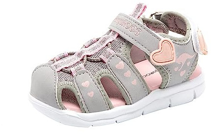 KangaROOS Mädchen K-mini Sandalen, Rosa Grau, 28 EU