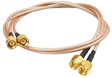 WayinTop 2pcs SMA Mâle à SMA Mâle Câble Pigtail RG316 WiFi RF Câble Coaxial Antenne pour Antenne 4G Pi SMA 2.4 GHz Antenne WiFi Wirelesse Routeur Antenne CB Radio (50CM)