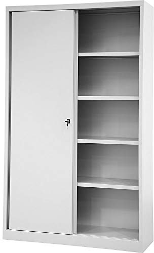 BISLEY | Schiebetürenschrank ECO | 4 Fachböden | 5 Ordnerhöhen | lichtgrau