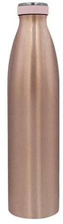 Steuber Edelstahl Thermo Trinkflasche 1000 ml doppelwandige Isolierflasche mit auslaufsicherem Deckel, Rosegold