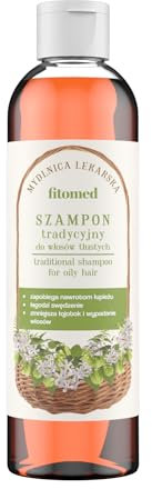 Fitomed Natual Shampoo zu Fettige Haare 250ml - Haarshampoo ohne Sulfate Parabene und Silikone - mit Seifenkraut, Salbei und Rosmarin - Veganes Reinigungsshampoo für zu Schuppen neigendes Haar