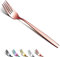 Berglander-Juego de 6 Tenedores de Mesa Oro rosa de acero inoxidable chapado en titanio brillante, tenedores y cucharas de cubiertos, cucharas y tenedores