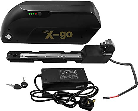 X-go E-Bike Battery 48V 13Ah Lithium Battery For 350W 500W 750W 1000W Mountain Bike Electric Li-ion Power Bicycle UK Stock (48V 13AH(black))