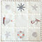 matches21 HOME & HOBBY Tischdecke NINA 40 x 40 cm Maritime Stickerei mit Ankern, Muscheln & Möwen Deckchen Polyester