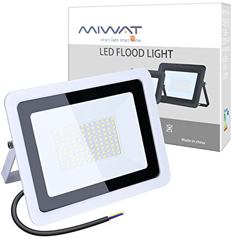 MIWATT Faretti a LED per esterni 100W luci a LED per esterni IP68 7200 lumen, Luce bianca fredda,parco, patio, giardino, garage