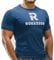 Rokksson Fitness T-Shirt für Herren - Kurzarm-Funktionsshirt, Slim Fit - Für Bodybuilding, Crossfit, Workout & Training - Atmungsaktiv & schnelltrocknend (Flaggenblau, S)