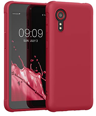 kwmobile Hülle für Samsung Galaxy Xcover 5 TPU Case - Handyhülle unterstützt kabelloses Laden, Flexible Schutzhülle, gummiertes Cover in Sweet Cherry