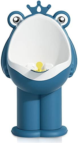 Frog Pee Training,Standing Potty Training Urinal for Boys Toilet with Funny Aiming Target - DEEP Blue