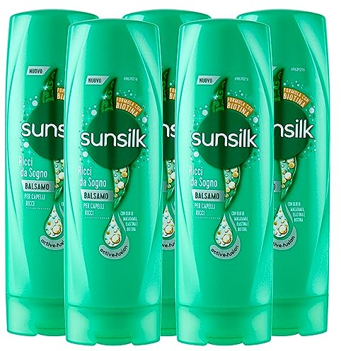 Sunsilk Balsamo Ricci da Domare Azione Anticrespo per Capelli Definiti ed Elastici - 5 Flaconi da 200 ml