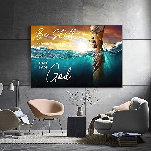 Don'T Be Afraid Just Have Faith Poster Clench Hand For Jesus Lovers Christian Wall Art Canvas Painting Print Modern Home Decor 60X90Cm Kein Rahmen
