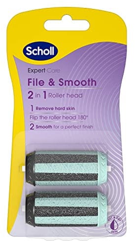 Scholl Expert Care 2-in-1 File and Smooth Foot File Refills - Scholl Replacement Roller Heads - 1 Unit Contains 2 x Replacement Rollers