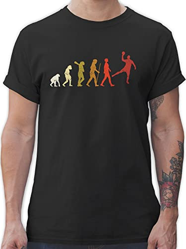 T-Shirt Herren - EM 2026 Trikot Ersatz - Handball Evolution Vintage Male - L - Schwarz - Handballer Tshirt hanball Shirts halbball Shirt Handball. t-Shirts Handball, Tshirts beachhandball t wm Men