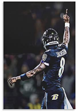 XINGSHANG American Football Star Lamar Jackson Poster Leinwand Poster Wandkunst Bild Drucke Hängende Foto Dekor Home Poster Kunstwerke 30 x 45 cm