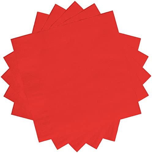 20 Stück Rot Servietten,Papierservietten Rot 33x33cm Napkins Servietten Paw Cocktailservietten,Tischdeko Hochzeit Papierserviette Einweg Napkins Tisch Dekorationen für Garten Geburtstag Party