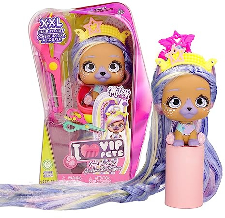 VIP PETS Miley - Collectibles Hundepüppchen mit XXL-Haaren zum Stylen, Schneiden und Kreieren von individuellen Haarverlängerungen.-Geschenk Spielzeug für Kinder Ab 3 Jahren