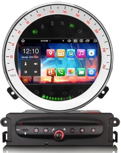 [4G+64G] 8 Core Android 14 Radio Coche Autoradio para BMW Mini Cooper Soporte Carplay Android Auto GPS Navegación DSP Bluetooth 5.0 WiFi Dab+ DVR CD/DVD