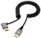 NFHK Câble spiralé extensible HDMI 2.0 mâle vers HDMI mâle 4K 60 Hz coudé à gauche à 90 degrés pour écran HDTV d'ordinateur portable