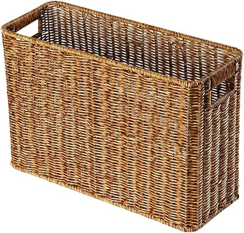 GANAZONO Panier À Revues En Osier Porte-revues Paniers à journaux magazines Panier De Livres Porte-Journaux Organisateur Boîtes de Panier en Osier