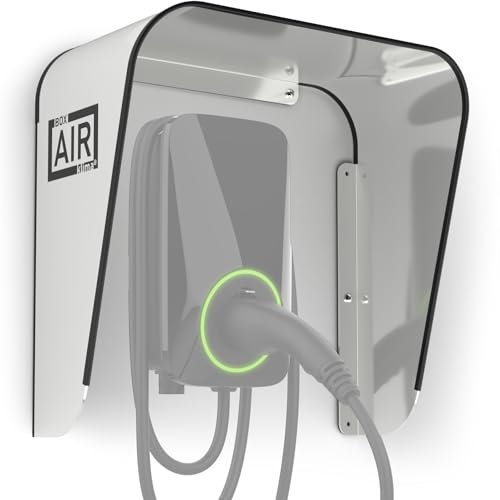 Box Air Klima Wallbox Wetterschutz - Schutzdach für e-Auto - Regenschutz UV-Schutz - Robuste Wallbox Abdeckung - Aluminium-Verbundmaterial, Wetterfest Zubehör Ladesäule