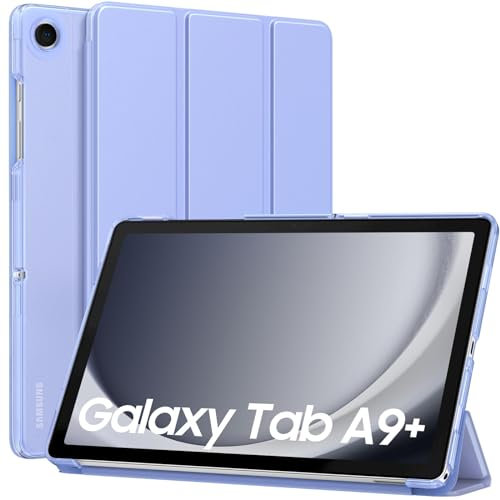 MoKo Funda para Galaxy Tab A9+/A9 Plus 11 Pulgadas 2023, Funda Inteligente Protectora con Carcasa Traslúcida de PC Duro para Tab A9 Plus Tableta(SM-X210/X216/X218), Auto Activación/Reposo, Lavanda