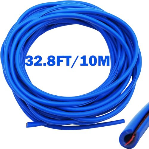 CTRICALVER Car Door Seal Protector - Blue U-shaped PVC Edge Trim, Suitable for Most Cars (10M)