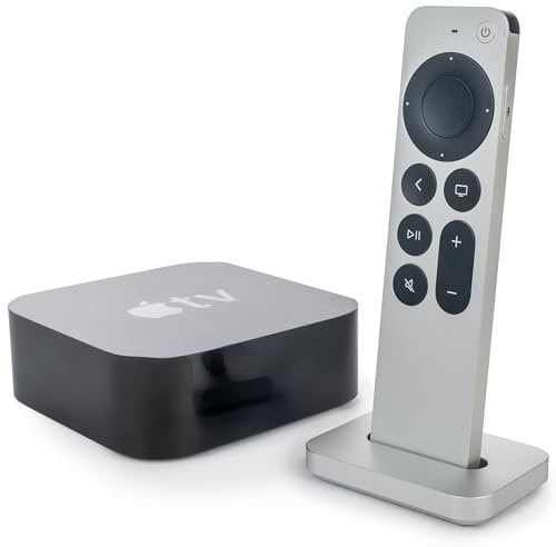 ICONIT Aluminum Remote Stand | for Apple TV 4K 2022/2021/4th/3rd/2nd Gen Remotes | Removable Adhesive Micro Suction Grip | Pure Machined Aluminum | Matching Silver Color