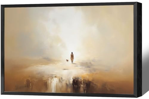 Jésus Leaves The 99, parabole du mouton perdu, art mural de Jésus, Jésus et agneau sur toile, décoration d'intérieur LDS, art mural horizontal de la Bible, art de la foi chrétienne, impression de