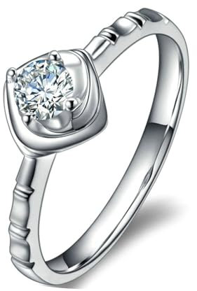 ANAZOZ Ringe Frauen Platin 950, Solitär Ring Damen Verlobungsring mit Labor Diamant 0,2 Karat größe 65 (20.7)
