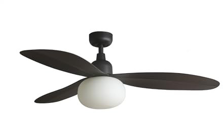 Faro PALMA Mittelbrauner IP44 DC-Deckenventilator mit E27-Lampe und 6 Geschwindigkeiten