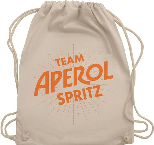 Turnbeutel Rucksack - Karneval & Fasching - Taschen - Team Aperol Spritz JGA I Mädelsabend Spritztour Aperol Geschenk - Unisize - Naturweiß - karnevalsbeutel faschings apperol tasche