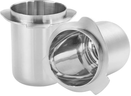Normcore 53,3 mm Siebträger-Dosierbecher, 304 Edelstahl, hochglanzpolierte Innenseite, kompatibel mit 54 mm Breville Salbei-Siebträgern, gebürstetes Silber
